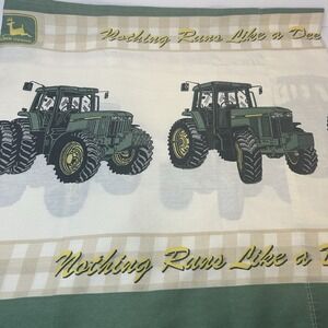 Vtg John Deere Pillowcases Set Of 2 Farmcore  3 Tractors Standard‎ 20x29 Green